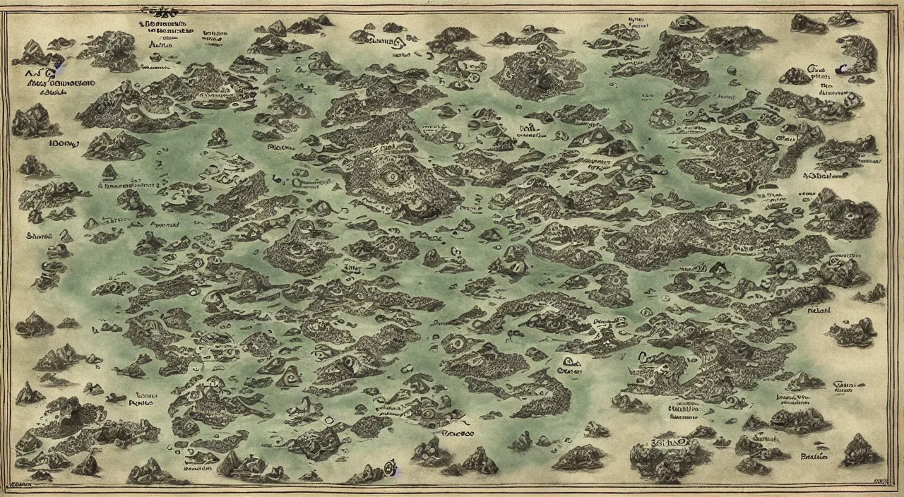 Image similar to detailed map of a fantasy world