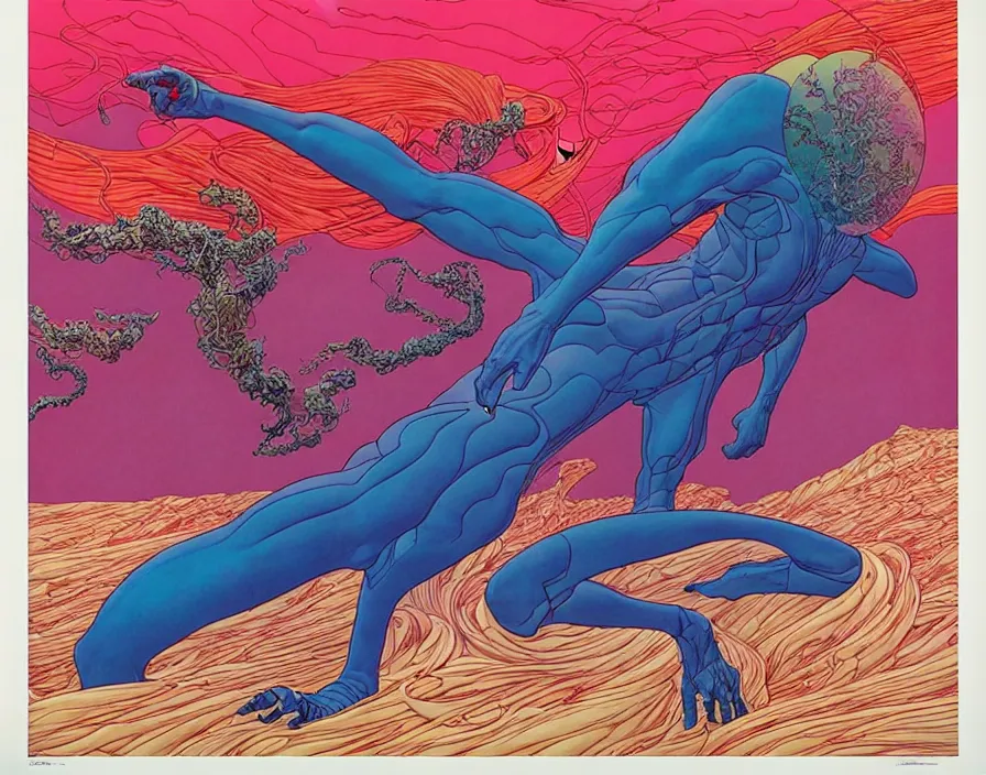 Image similar to ( ( ( ( the fury ) ) ) ) by mœbius!!!!!!!!!!!!!!!!!!!!!!!!!!!, overdetailed art, colorful, artistic record jacket design