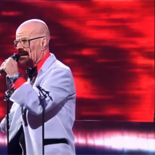 Image similar to walter white singing on america's got talent