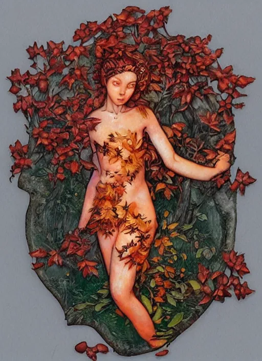 Prompt: lush cherry forest fairy foliage painting carved in amber by chiara bautista and norman rockwell and greg rutkowski weta studio