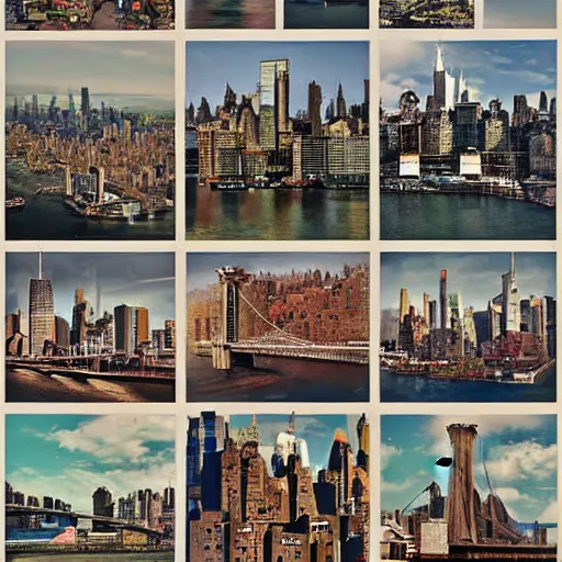 Prompt: Swiss Modern collage of New York City by Max Bill