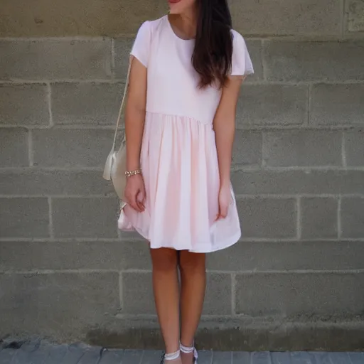 Image similar to pale pastel pink and white dress