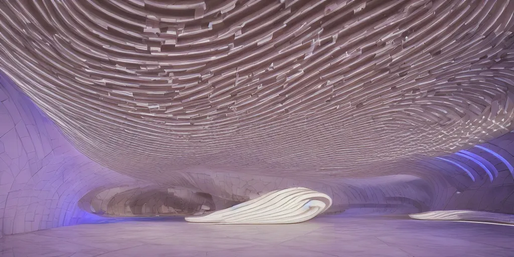 Image similar to extremely detailed stunning beautiful futuristic smooth curvilinear museum interior, smooth clean texture, colorfull, hyper real, 8k, 3D cinematic volume light