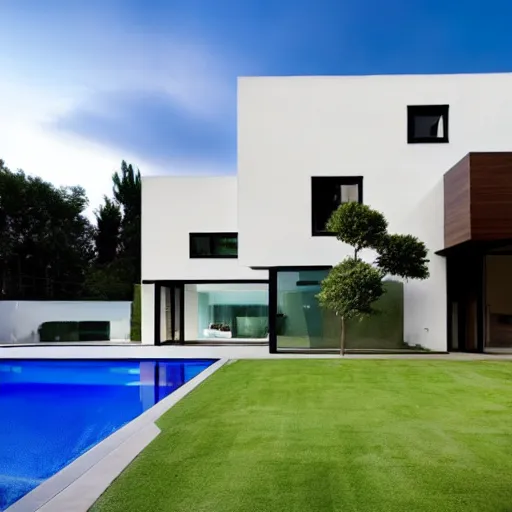 Image similar to square shaped modern mansion with a courtyard in the middle