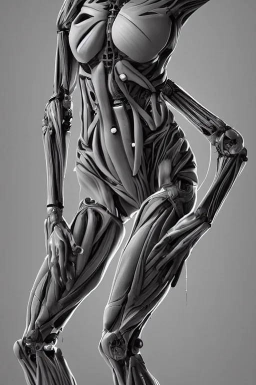 Prompt: symmetry!! full body female human anatomy concept, medical anatomy, cybernetic implants, gun metal grey, mecha limbs, muscular system reference, anatomical art, digital art, in the style of amanda lilleston, luka mivsek, bryan christie, ranjit ghosh, artstation, pinterest, deviantart, photoshop, octane render, unreal engine