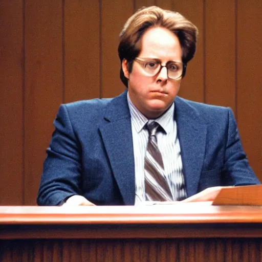 Prompt: James Spader as Alan Shore standing in a courtroom.