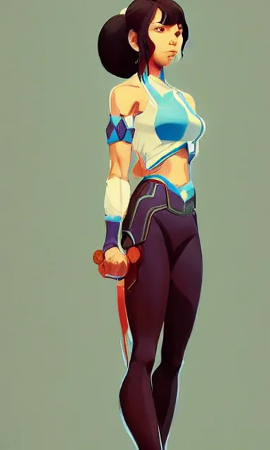 Prompt: young female character inspired by chun li and garnet, digital art made by makoto shinkai, lois van baarle and jakub rebelka, highly detailed, symmetrical, extremely coherent, anatomically perfect