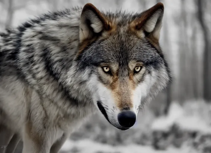 Image similar to wolf biting smartphone, realistic photograph, uhd 4 k, cinematic,