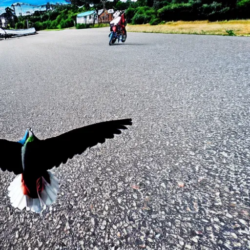 Image similar to pov on the back of a flying bird