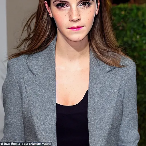 Image similar to a full - figure profile photograph of a woman who is a genetic combination of emma watson and kim kardashian