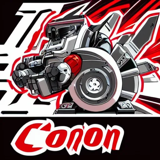 Image similar to a text that says Coiron in mecha typography, mecha font, mecha style letters, anime style, akira style.