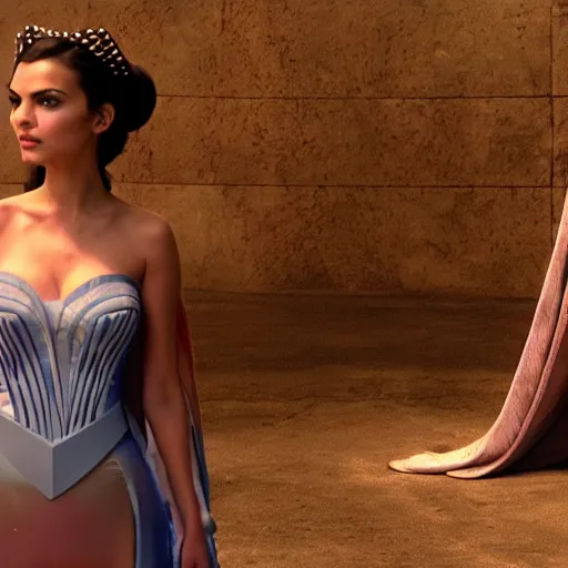 Prompt: victoria justice with the body shape of lizzo as princess padme in star wars : revenge of the sith, 8 k resolution, cinematic lighting, anatomically correct