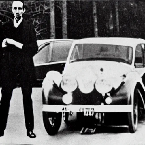 Prompt: nikola tesla driving a modern tesla model s