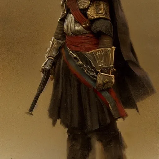 Prompt: Medium closeup young idealistic and pious homely male Imperial soldier wearing a black tabard with light yellow accents over a gambeson and a small!!! barbut helm, by Raymond Swanland Greg Rutkowski Lise Deharm, {perfect face}, {perfect eyes}, {uncertain look}, {on edge}