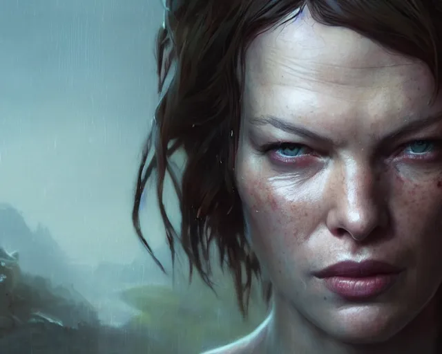 Prompt: highly detailed portrait of milla jovovich, in the last of us, stephen bliss, unreal engine, fantasy art by greg rutkowski, loish, rhads, ferdinand knab, makoto shinkai and lois van baarle, ilya kuvshinov, rossdraws, tom bagshaw, global illumination, radiant light, detailed and intricate environment