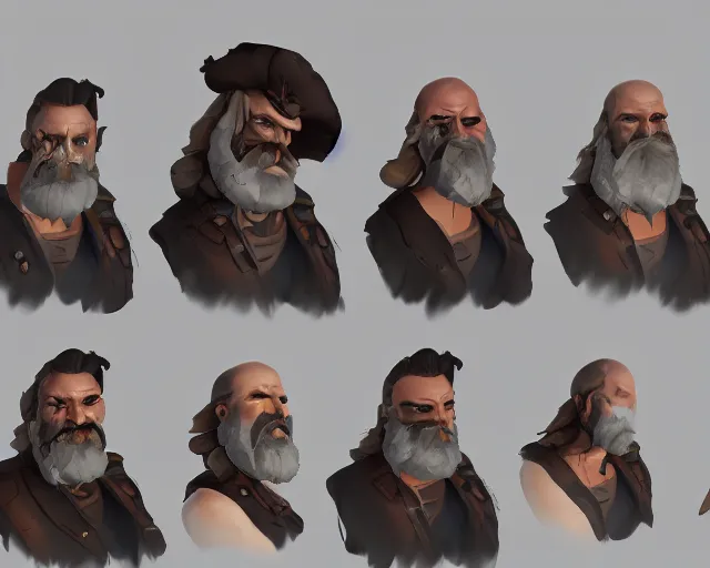 Prompt: sea of thieves character portrait concept art for a ghostly white bearded villain with snarling teeth, cgsociety, trending on artstation, rare ltd,