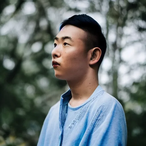 Prompt: rimuru tempest, young man blue hair ( ( ( ( ( yellow eyes ) ) ) ) ), canon eos r 3, f / 1. 4, iso 2 0 0, 1 / 1 6 0 s, 8 k, raw, unedited, symmetrical balance, in - frame