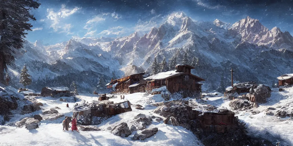 Image similar to let freedom ring from the snow - capped rockies of colorado. let freedom ring from the curvaceous slopes of california. ultrafine highly detailed hyper colorful illustration, sharp focus, rozalski, craig mullins, unreal engine highly rendered, global illumination, radiant light, intricate and detailed environment