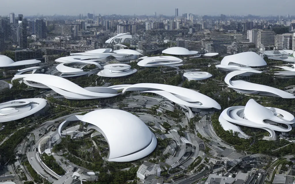 Image similar to stunning headquarters of an evil corporation, by toyo ito