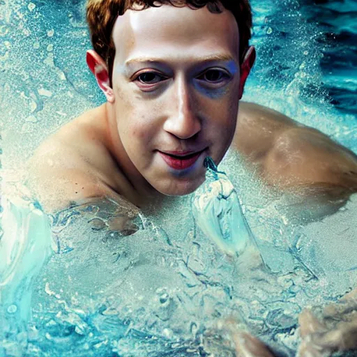 Image similar to mark zuckerberg as water made of water, award winning stunning water photography, extremely detailed, artstation, 8 k, sensual lighting, incredible art, wlop, artgerm