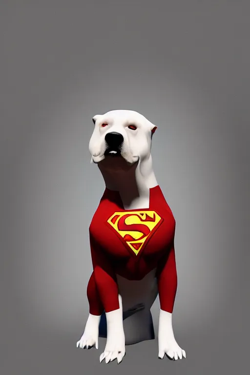 Prompt: pitbull dog wearing superman suit, hyperrealistic, 8 k resolution, artstation, well designed