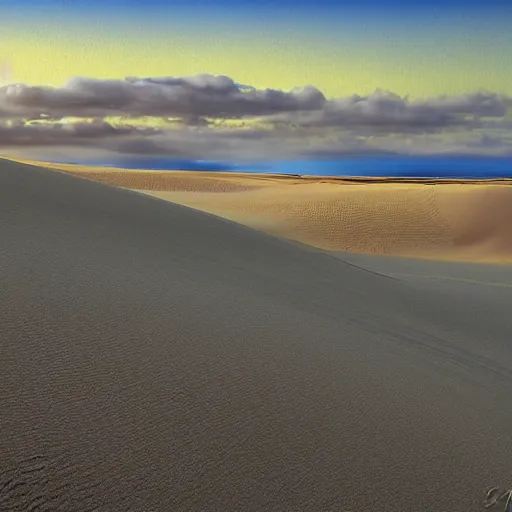 Image similar to sandboarding sandhills and seascape hokianga digital art