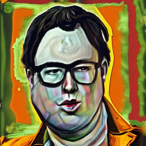 Image similar to a portrait of bill hicks in the style of lucien freud