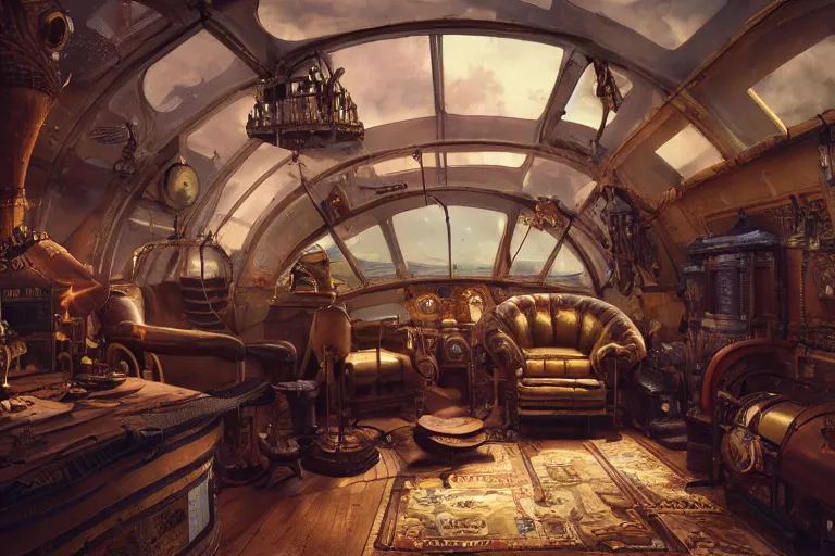 steampunk ship interior