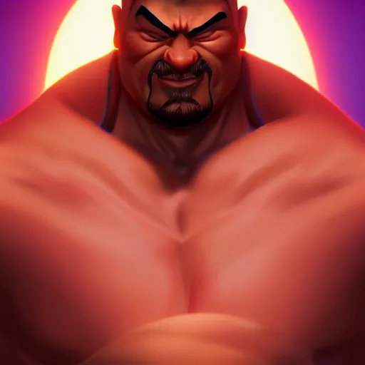 Image similar to upper body illustration of a samurai master, evil look, strong chest, muscular body, mattepainting concept blizzard pixar maya engine on stylized background splash comics global illumination lighting artstation, sharp focus, lois van baarle, ilya kuvshinov, rossdraws