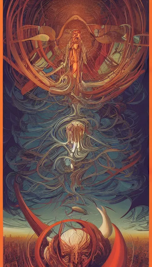 Image similar to The oracle of the dreaming, italian futurism, da vinci, Dan Mumford, Josan Gonzalez