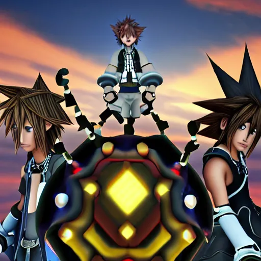 Image similar to kingdom hearts boss!!, cinematic