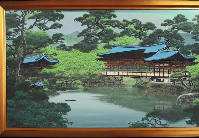 Prompt: japanese landscape, painting by david painter,