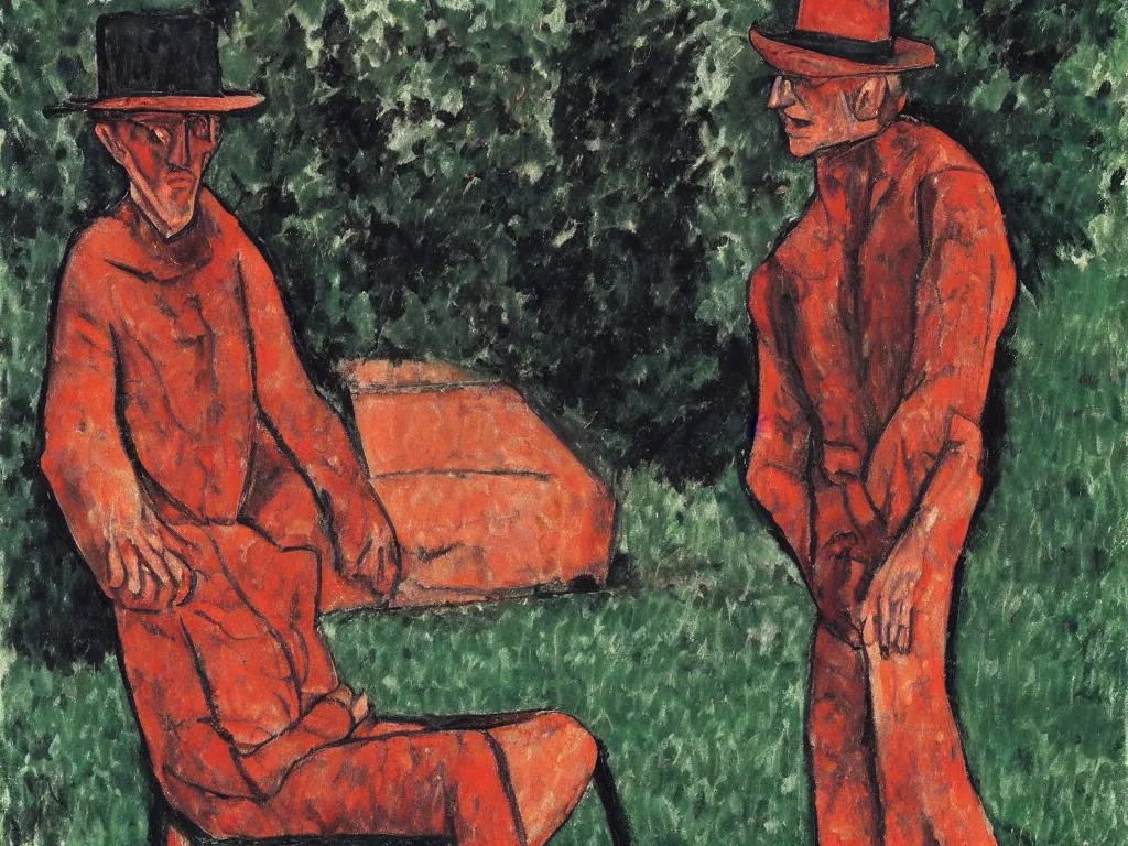 Prompt: Freddy Krueger,sitting alone in nature, painted by Amedeo Modigliani