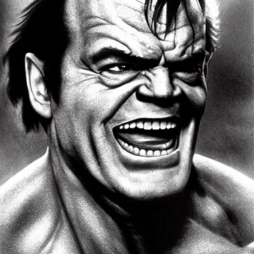 Prompt: jack Nicholson as Hulk