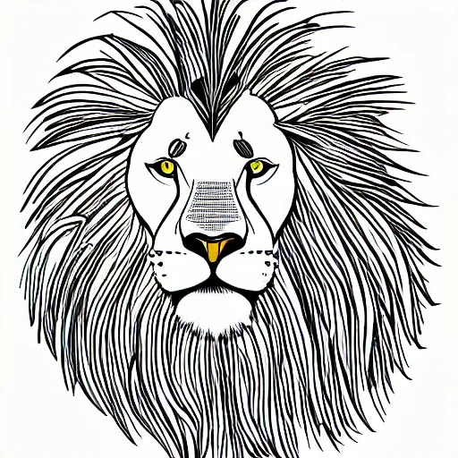 Prompt: A lion drawn in cartoon style, coherent drawing, sharp focus