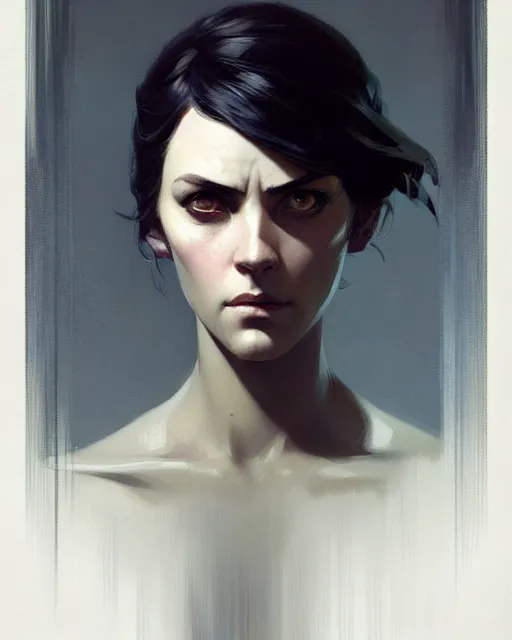 Prompt: masterpiece concept art, a beautiful highly detailed dishonored lady, emotional, cinematic moody colors, realistic shaded lighting poster by ilya kuvshinov, magali villeneuve, artgerm, jeremy lipkin and michael garmash and rob rey