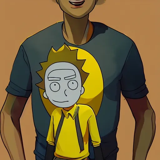 Image similar to morty from rick and morty as a human wearing yellow shirt, highly detailed portrait, digital painting, artstation, concept art, smooth, sharp foccus ilustration, artstation hq