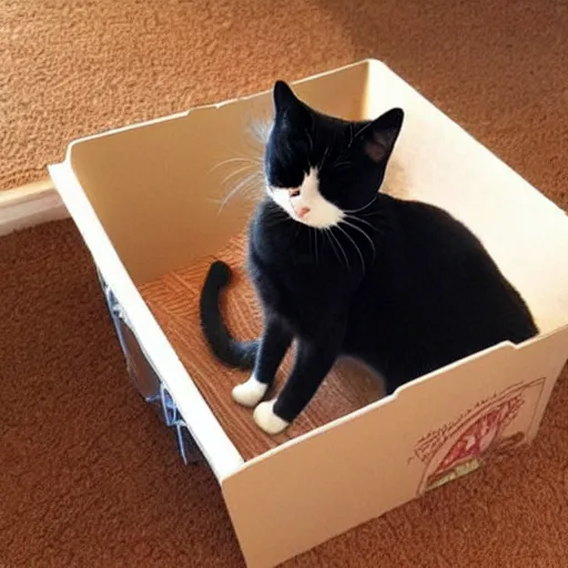 Image similar to a cat in a timeout box