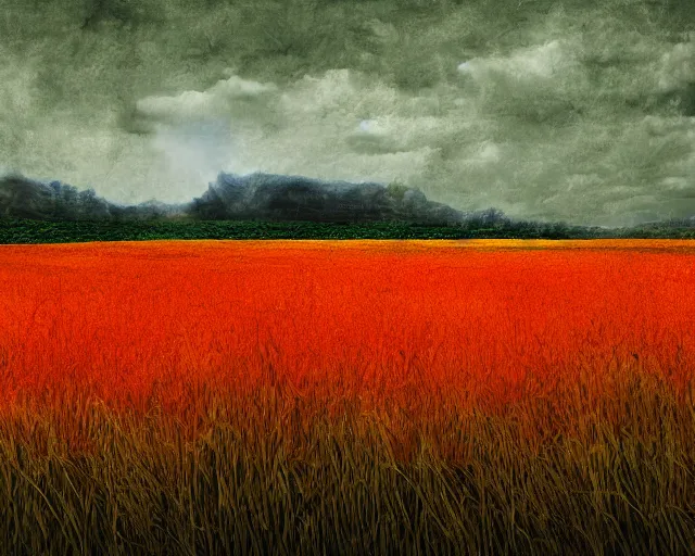 Prompt: fields of flame, digital art