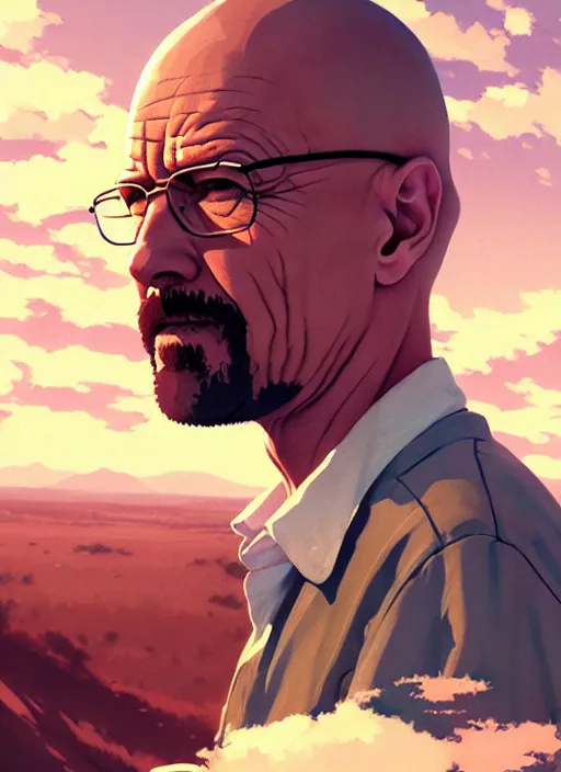 Prompt: breaking bad, soft natural light, intricate, key visual, conceptart, ambient lighting, highly detailed, digital painting, artstation, sharp focus, by makoto shinkai, akihiko yoshida, greg manchess, dreamworks, ghibli, award winning