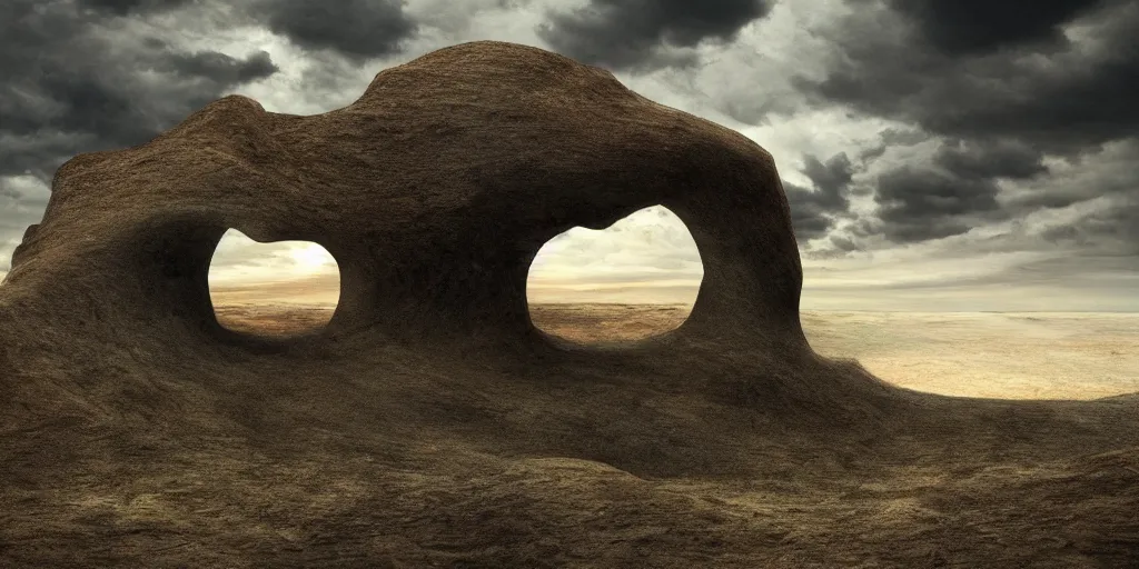 Image similar to surrealist alien landscape, realistic photography, 8k, hd