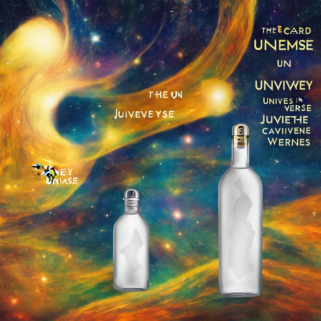 Image similar to the universe contained within a bottle, in a style of midjourney