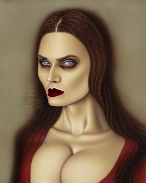 Prompt: a realistic detailed portrait painting of a vampire