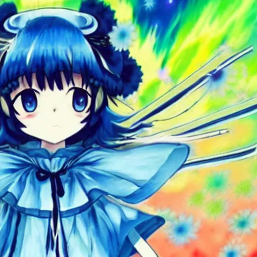 Image similar to An image derived from supreme coherence; the image is of Cirno. Anime name is Touhou. Source: booru