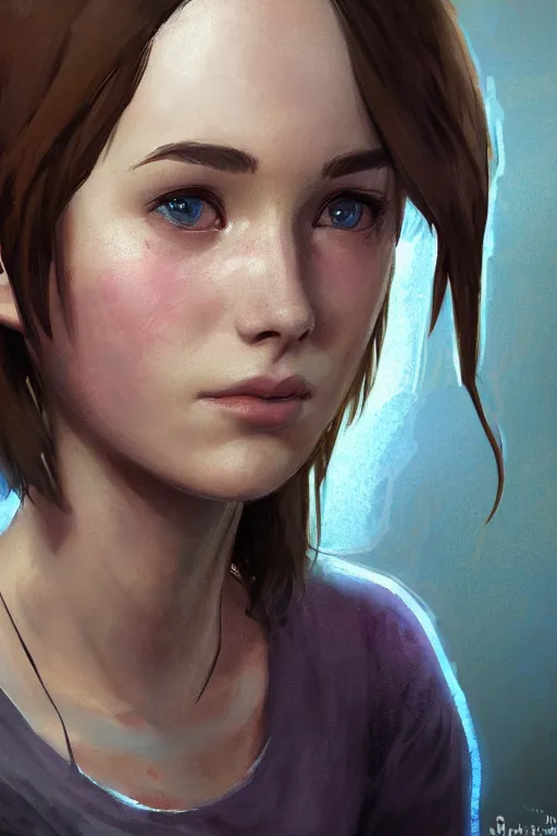 Image similar to detailed concept art portrait of max caulfield from life is strange, youth, cute, on a depth of field background, artstation, award - winning realistic sci - fi concept art by jim burns and greg rutkowski, beksinski, a realism masterpiece, expressive color palette, james gilleard, bruegel, alphonse mucha, and yoshitaka amano