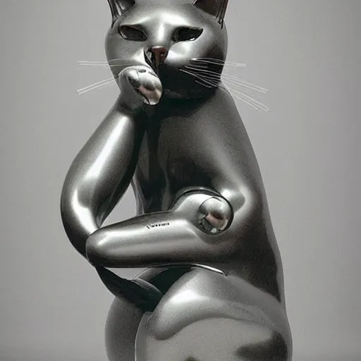 Image similar to “a sculpture of a cat by Jeff Koons”