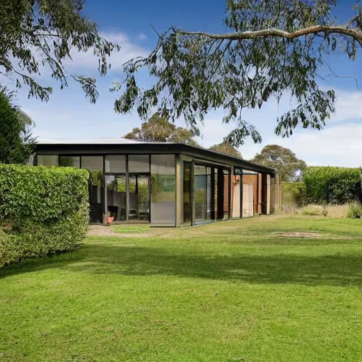 Prompt: a house with a paddock in the back garden