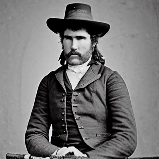 Prompt: will farrell in the old west, 1 8 0 0 s, historical image, highly detailed, high resolution