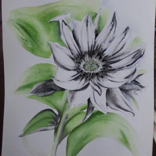 Image similar to monochrome flowers watercolour