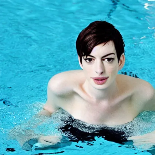 Image similar to Anne Hathaway In a swimming pool swimming